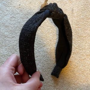 NWT Sparkly Tweed Black Knotted Headband